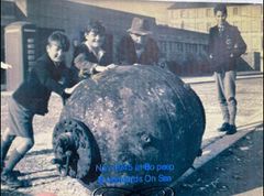 WW2 Sea Mine at the Bathing Pool Nov. 1945